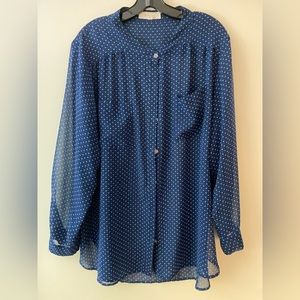 TWO BY VINCE CAMUTO XL Sheer Summer Blouse